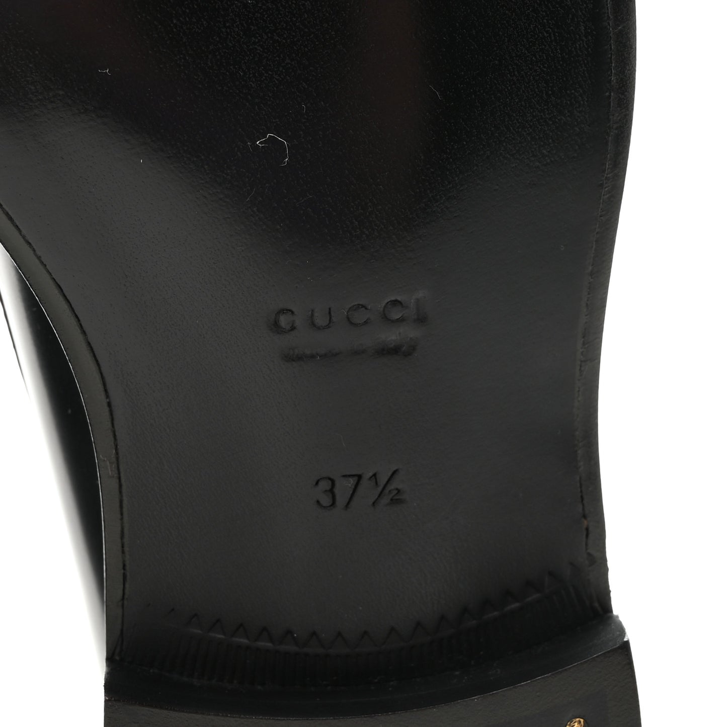 Calfskin Millennial Ribot Womens GG Loafers 37.5 Black