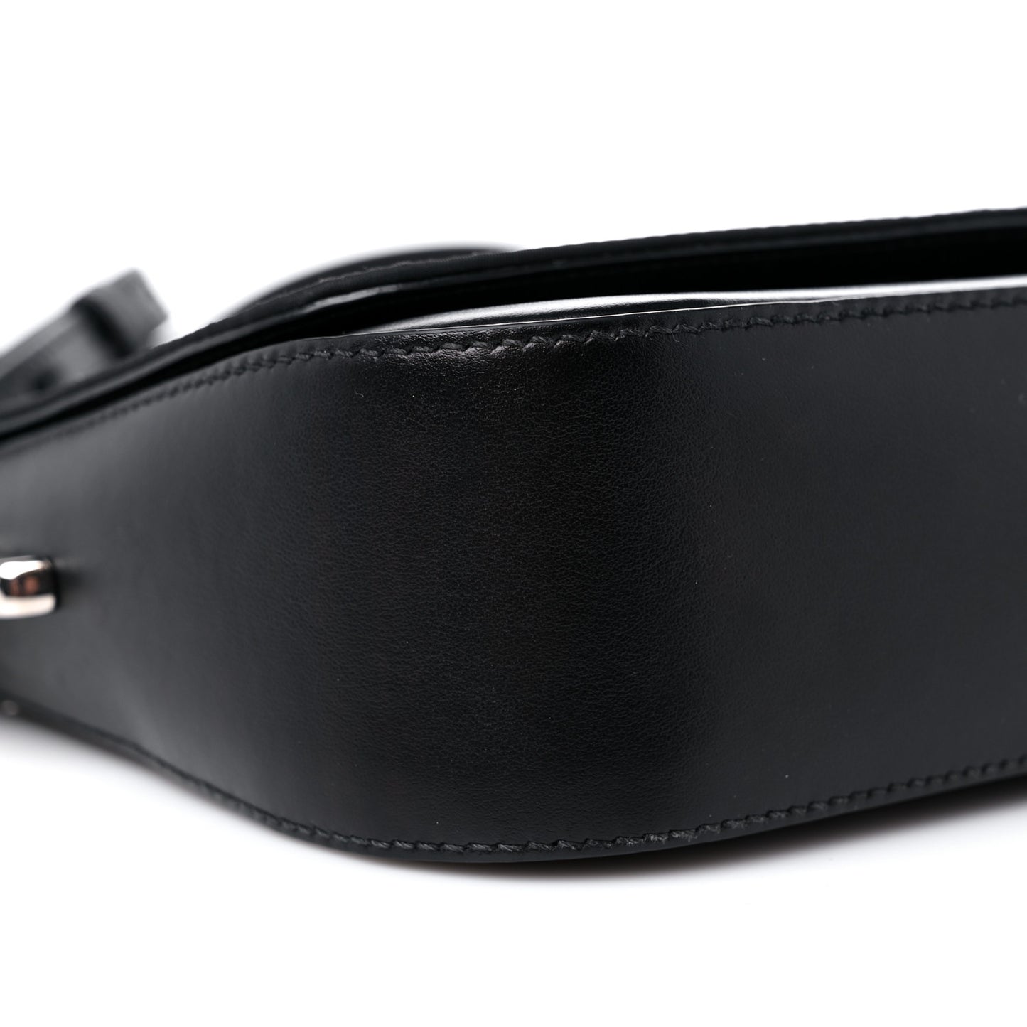 Nylon Calfskin Identity Shoulder Bag Black