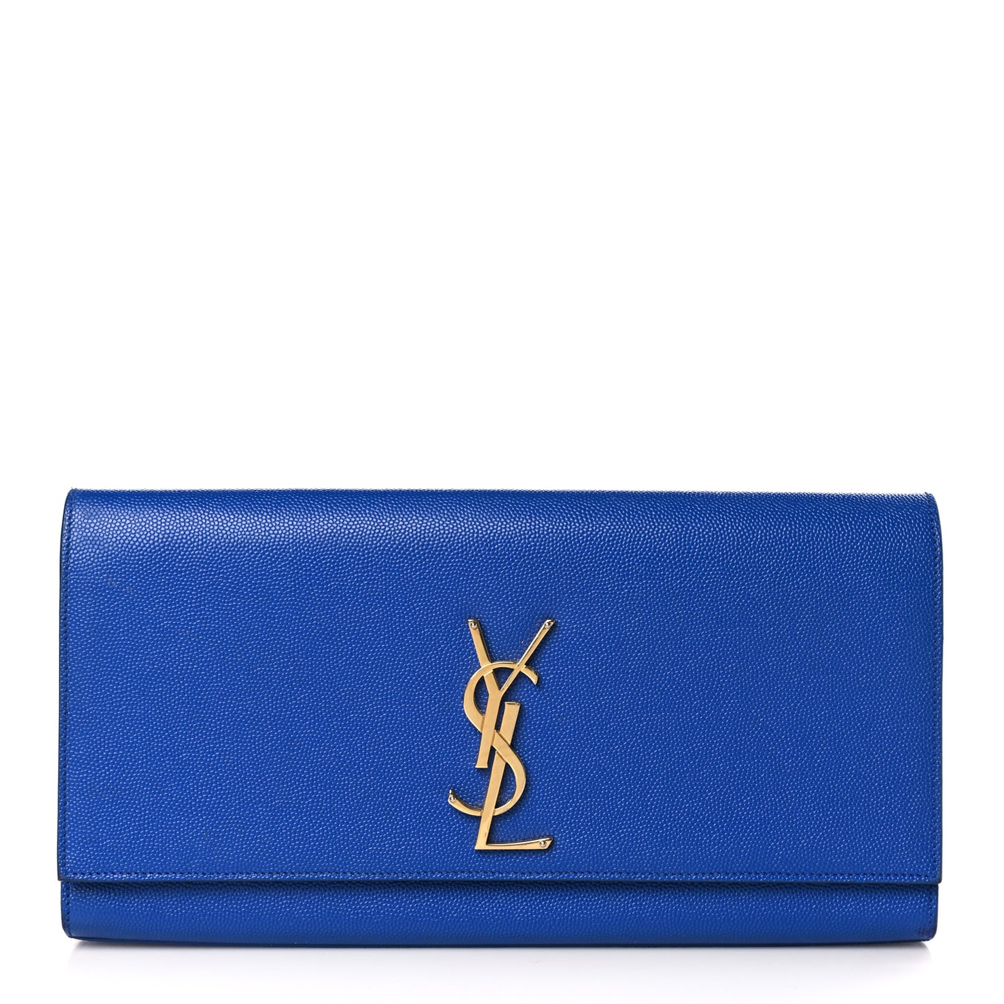 Grain De Poudre Classic Monogram Cassandre Clutch Blue Majorelle