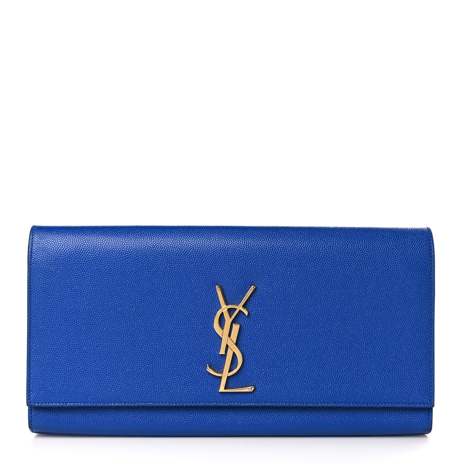 Saint Laurent Grain De Poudre Classic Monogram Cassandre Clutch Blue Majorelle 1 of 9