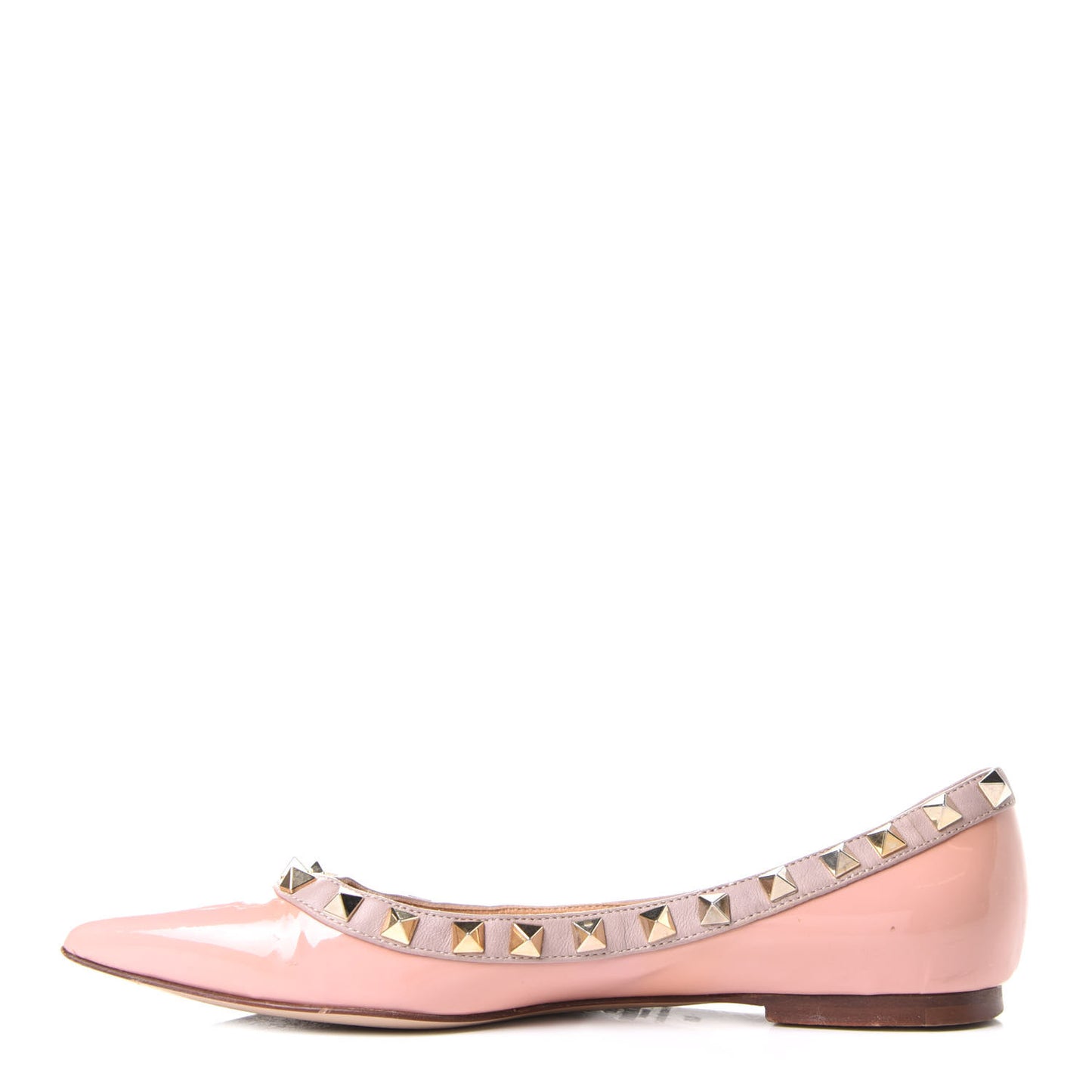 Patent Rockstud Ballerina Flats 35 Pop Gardenia Poudre