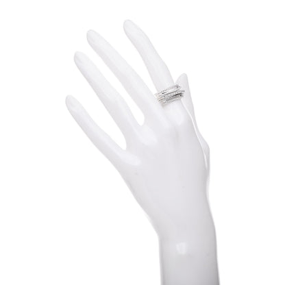 David Yurman Sterling Silver 14K White Gold Diamond 11mm Wide Crossover Cable Ring 52 6 2 of 4