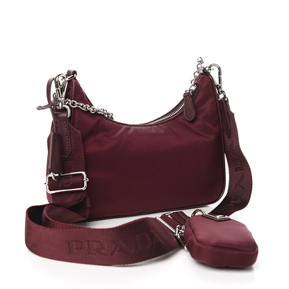 Prada Tessuto Nylon Re-Edition 2005 Shoulder Bag Granato 3 of 11