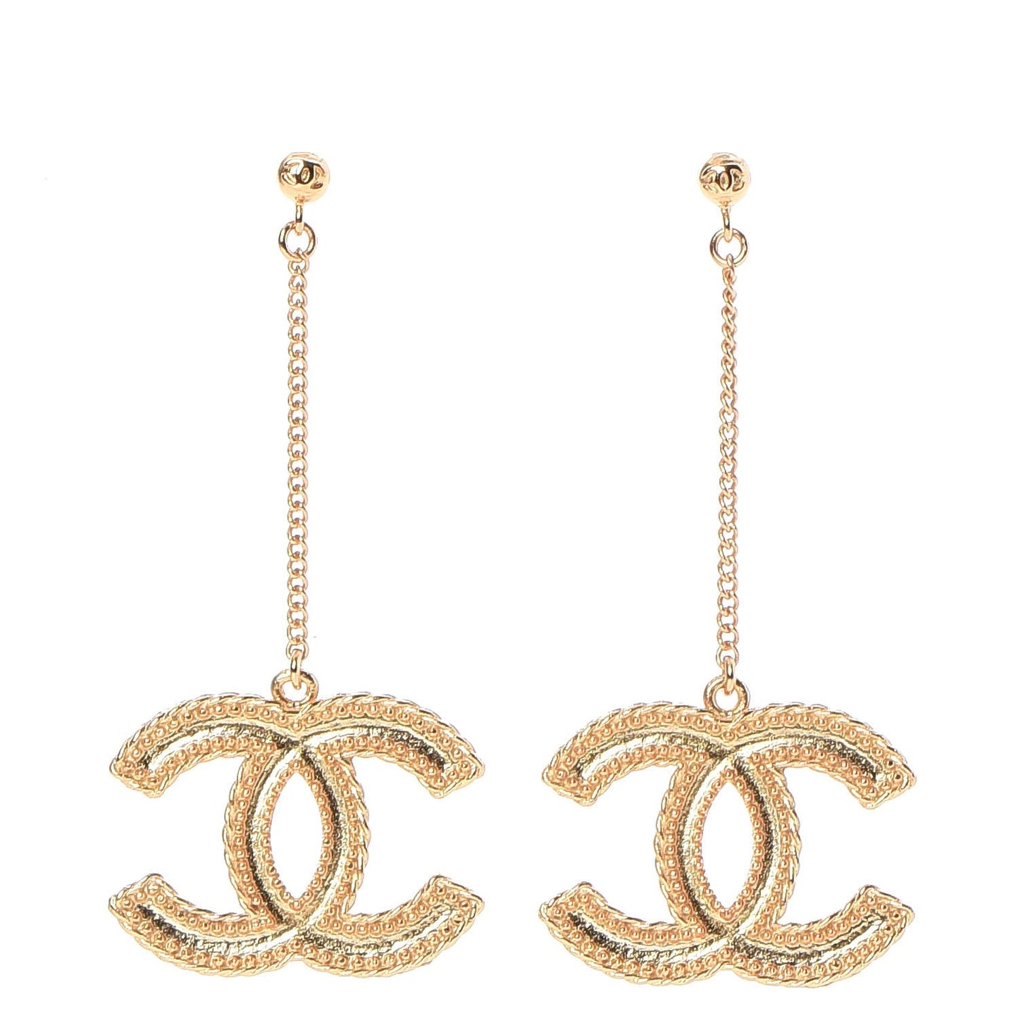 CC Drop Earrings Matte Gold