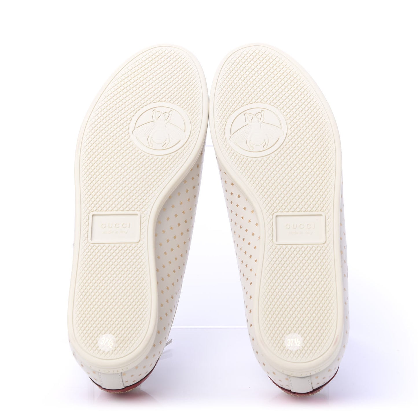 X SEGA Calfskin GUCCY Stars Womens Falacer Sneakers 37.5 White