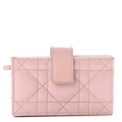 Christian Dior Patent Cannage Lady Dior 5-Gusset Card Holder Pink 1 of 5