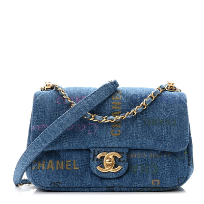 Chanel Denim Quilted Mini Denim Mood Rectangular Flap Blue Multicolor 1 of 11