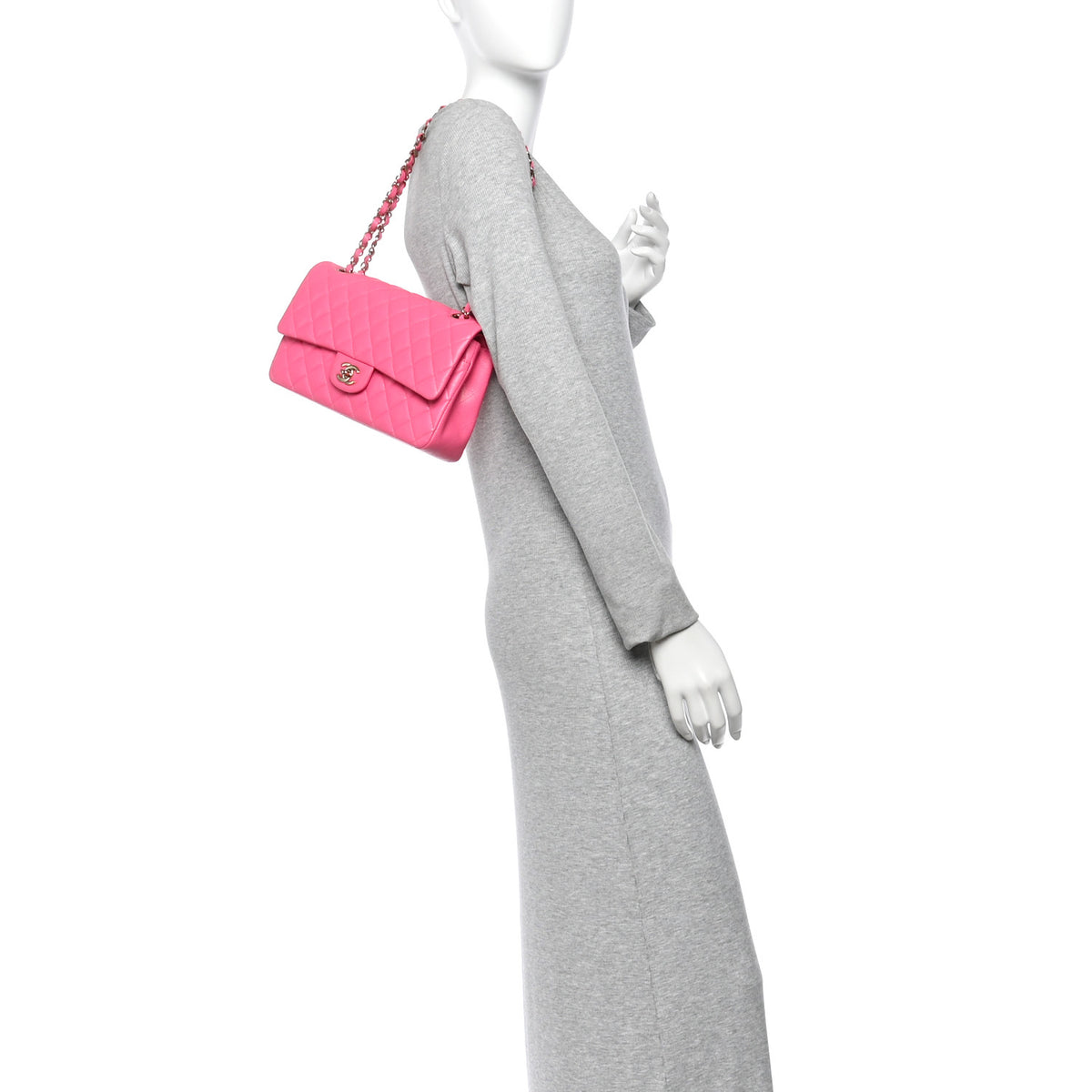 Chanel Caviar Quilted Medium Double Flap Pink 2 of 10