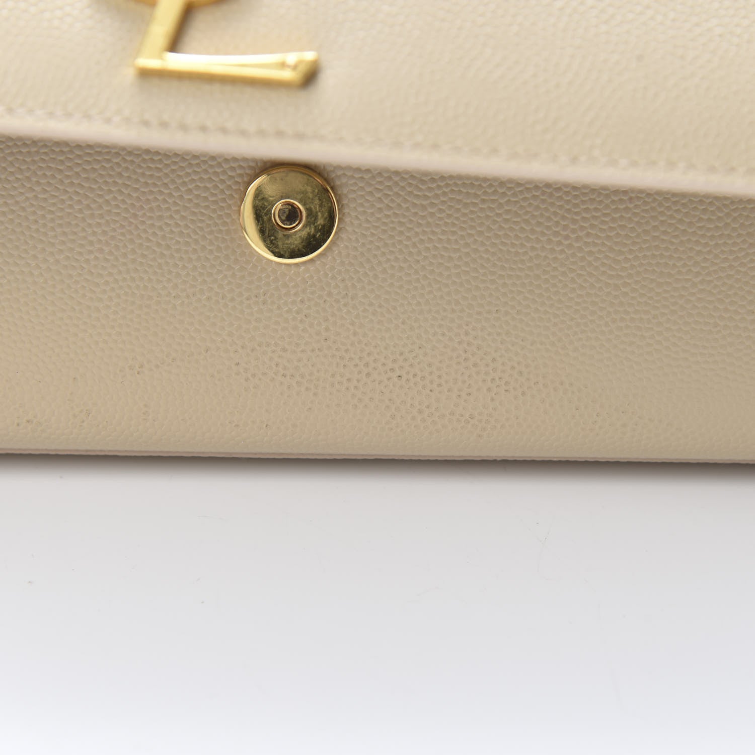 Saint Laurent Grain De Poudre Classic Monogram Cassandre Clutch Nude Powder 8 of 14