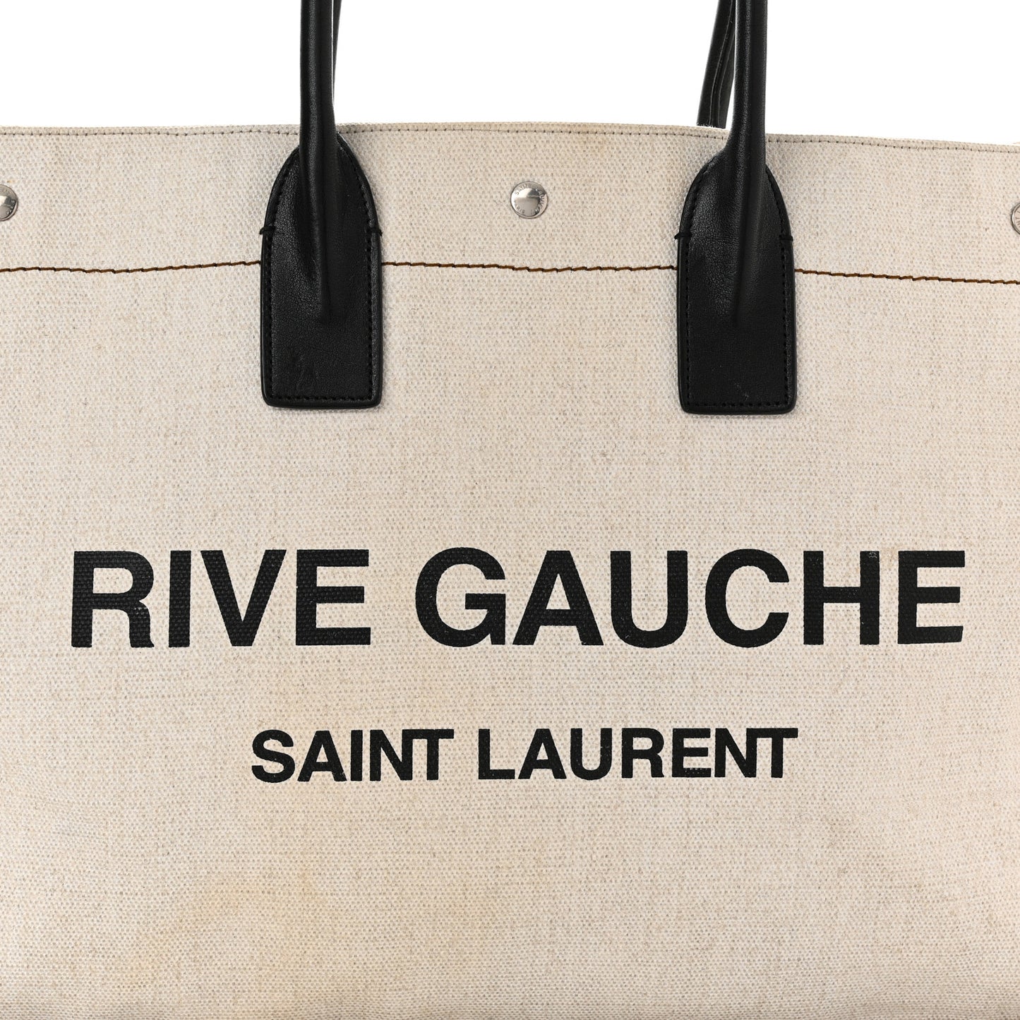 Linen Calfskin Rive Gauche Tote Optic White