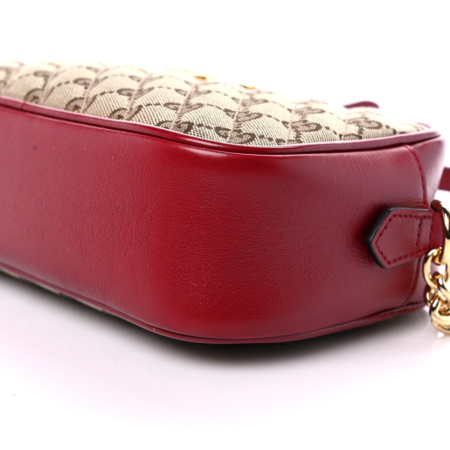 Gucci Monogram Azalea Calfskin Matelasse Diagonal Small GG Marmont Chain Shoulder Bag Beige Ebony New Cherry Red 10 of 10
