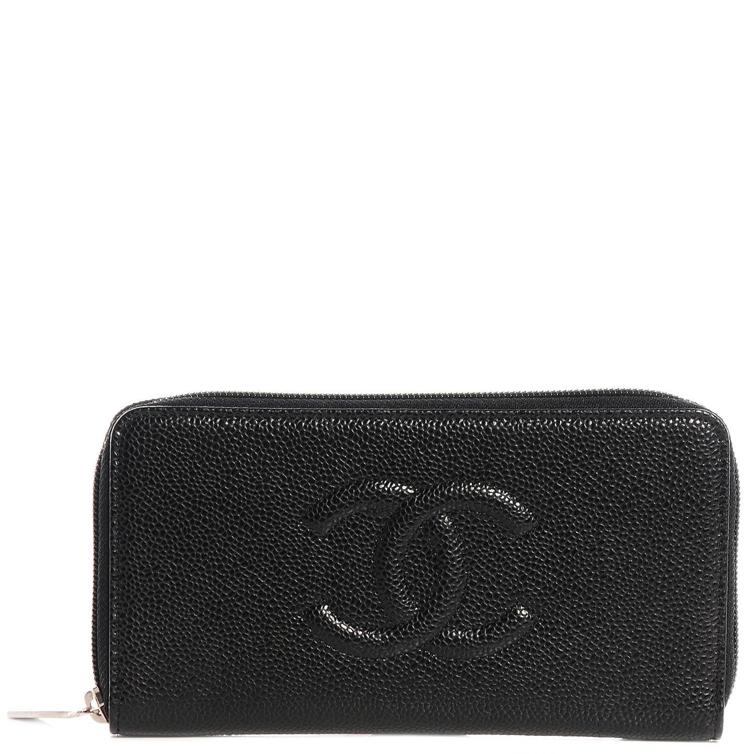 Chanel Caviar CC Large Gusset Zip Around Wallet Black 1 of 9