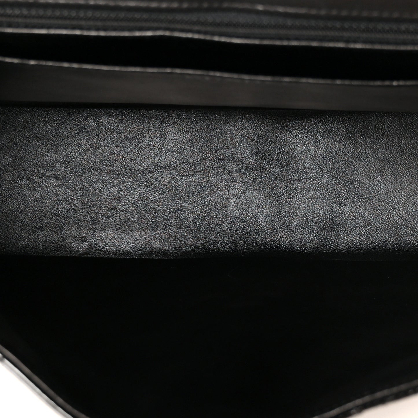 Distressed Patent Quilted Jumbo Single Flap Black