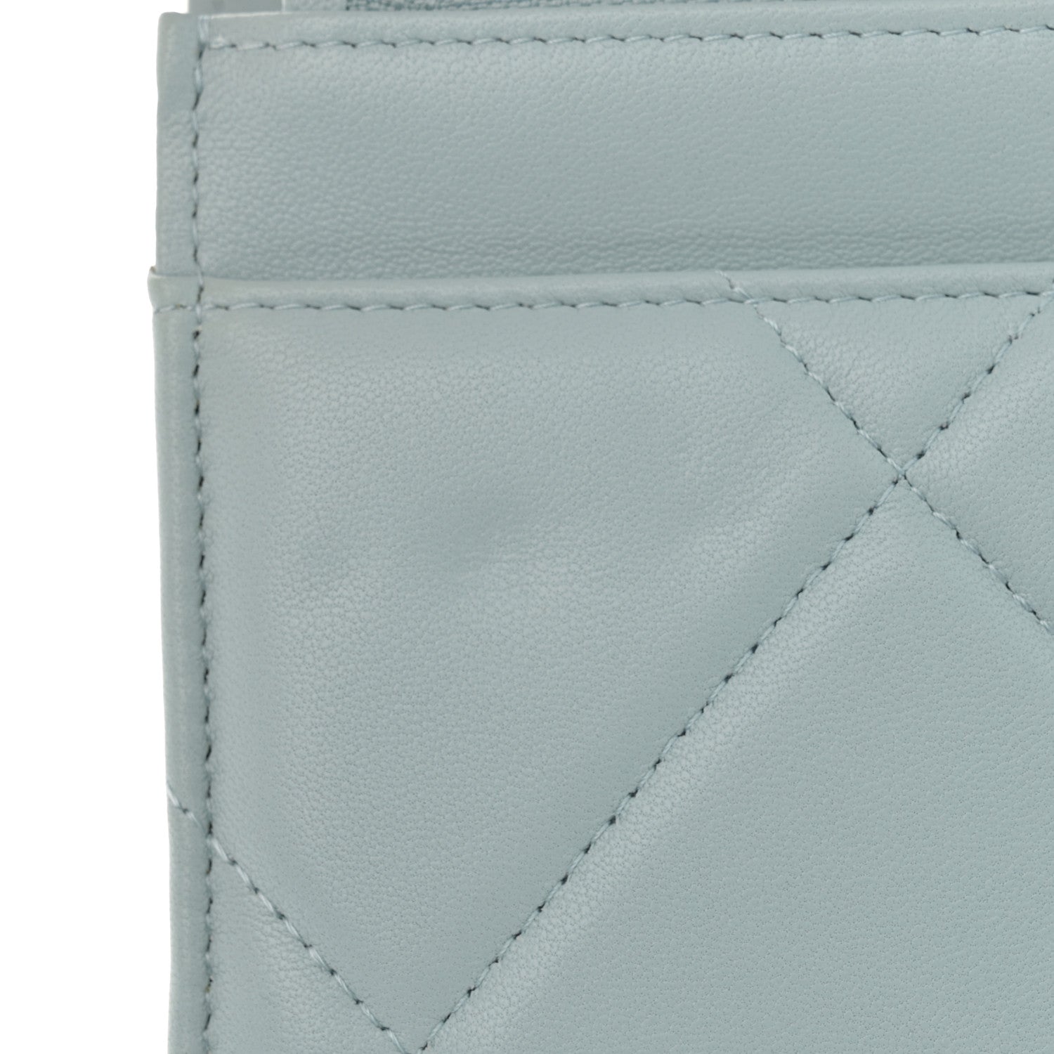 Chanel Lambskin Quilted Chanel 19 Wallet On Chain WOC Light Blue 13 of 14