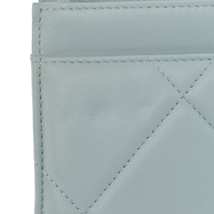 Chanel Lambskin Quilted Chanel 19 Wallet On Chain WOC Light Blue 13 of 14