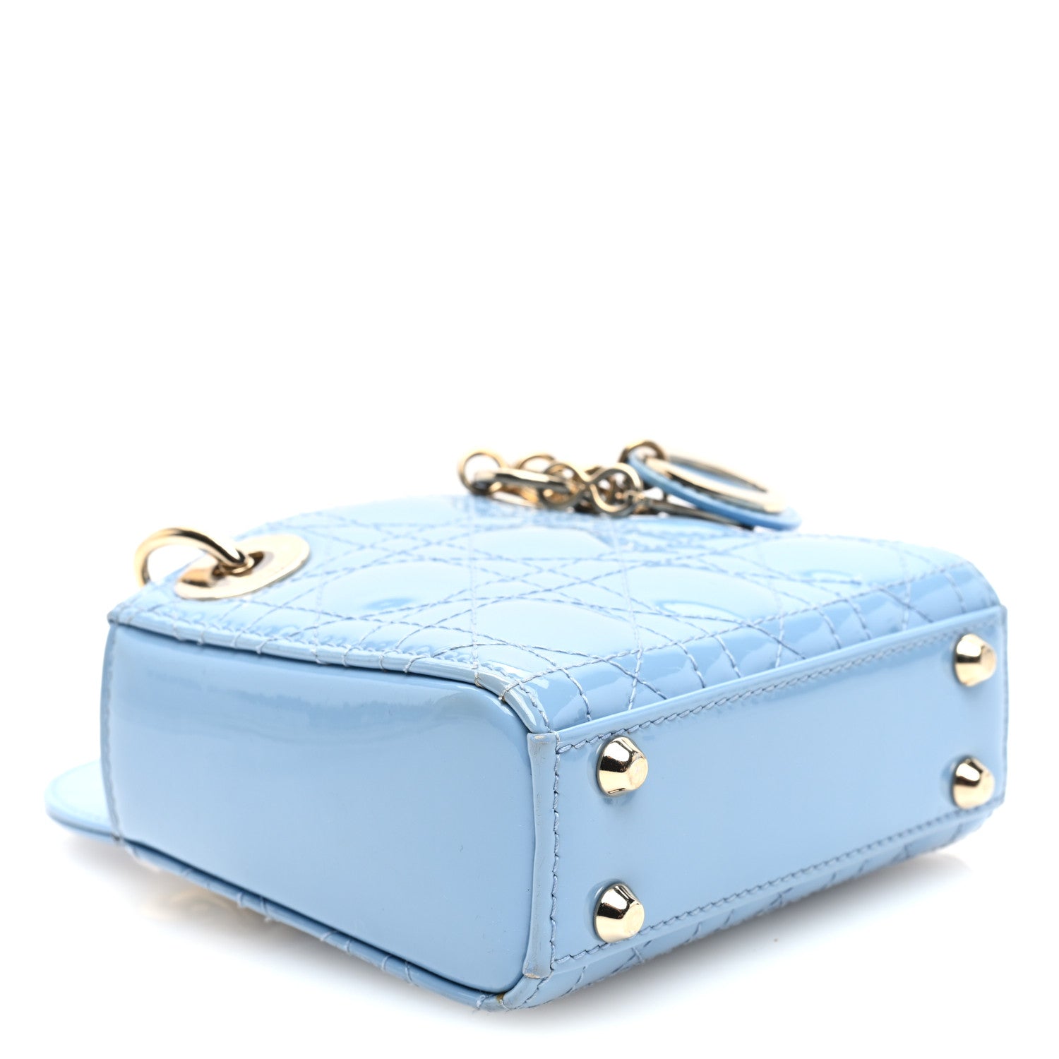 Christian Dior Patent Cannage Micro Lady Dior Cornflower Blue 4 of 9