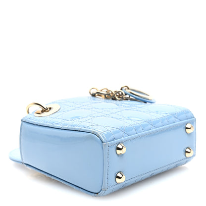 Christian Dior Patent Cannage Micro Lady Dior Cornflower Blue 4 of 9