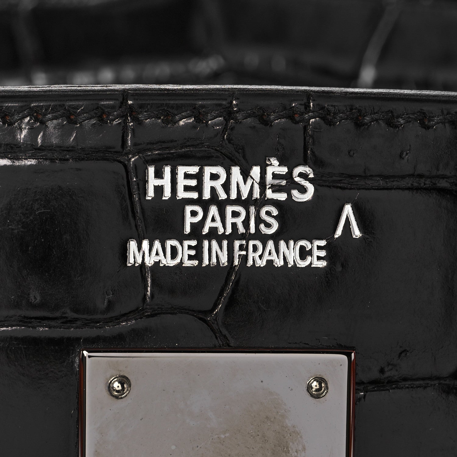 Hermes Shiny Porosus Crocodile Birkin 40 Black Orange 24 of 43