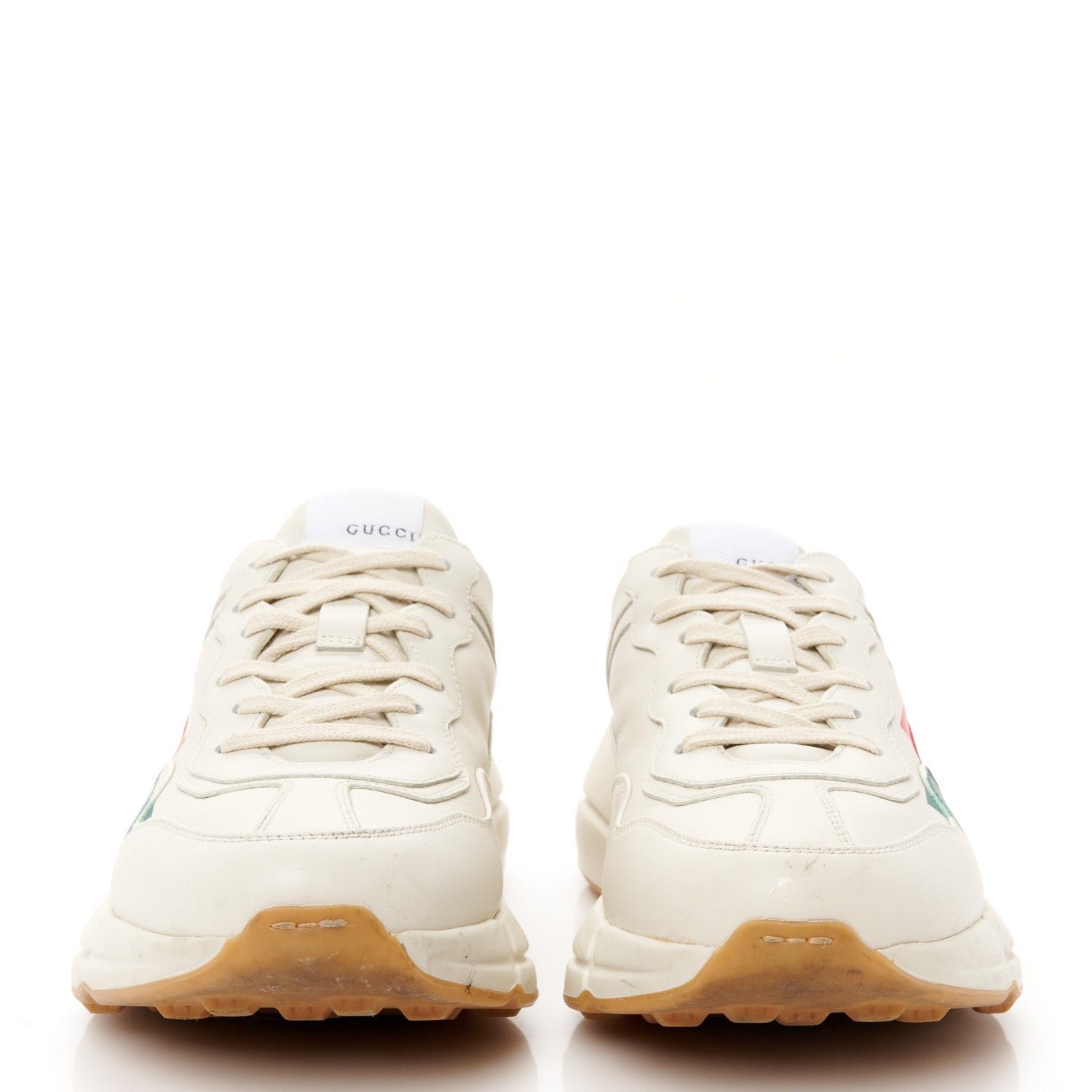 Gucci Calfskin Web Printed Mens Rhyton Sneakers 8 Mystic White 3 of 12