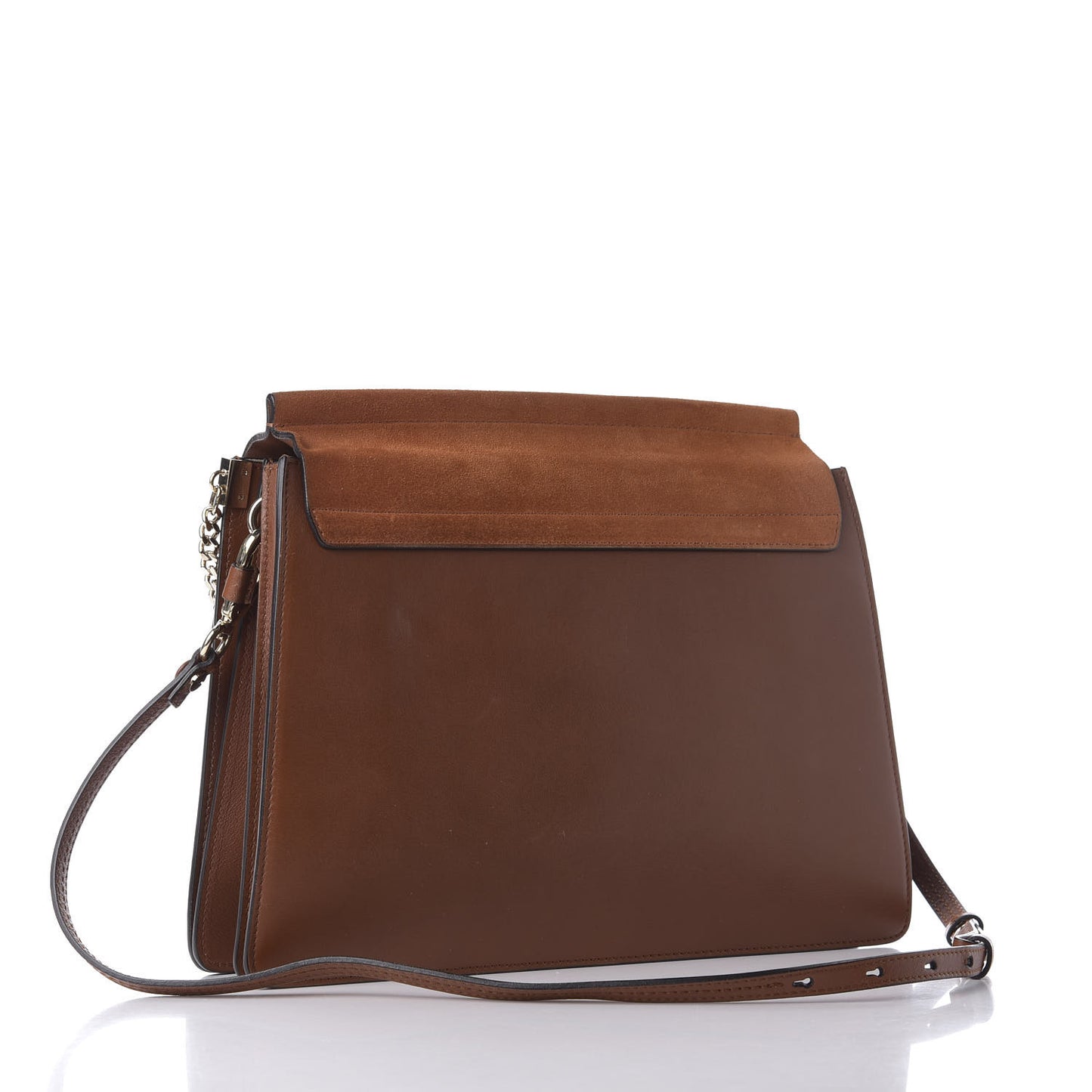 Suede Calfskin Medium Faye Shoulder Bag Tobacco