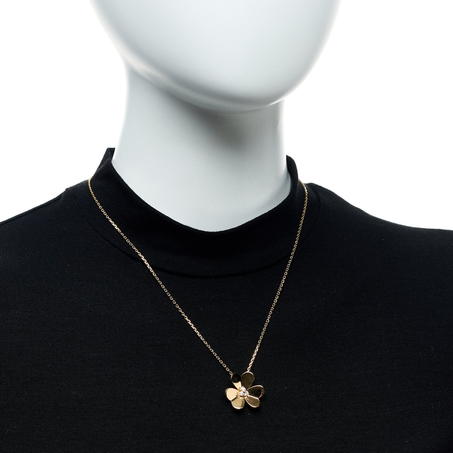 Van Cleef & Arpels 18K Yellow Gold Diamond Large Frivole Pendant Necklace 2 of 6