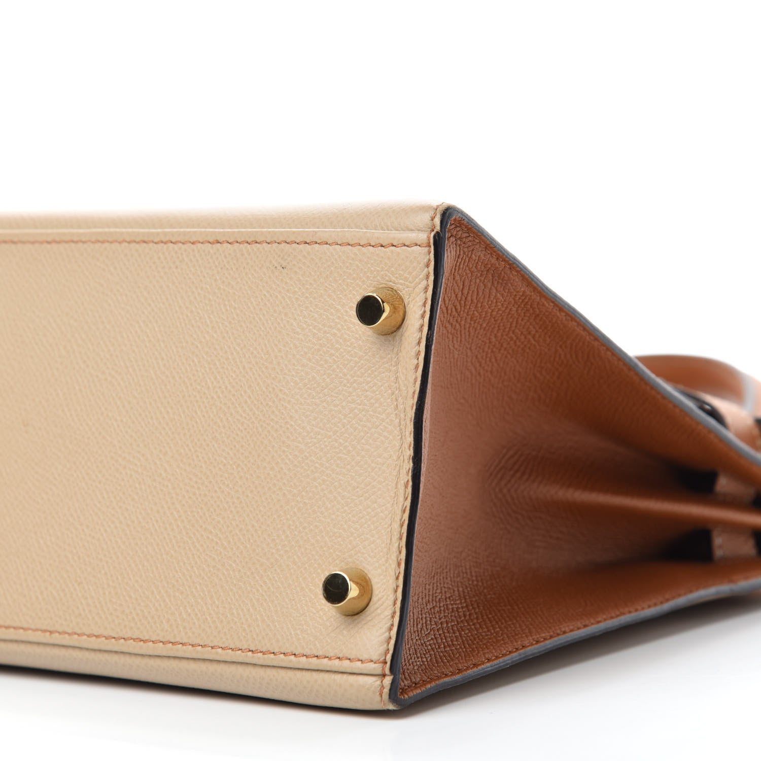 Hermes Epsom Bi-Color Horseshoe Kelly Sellier 28 Trench Gold 7 of 16