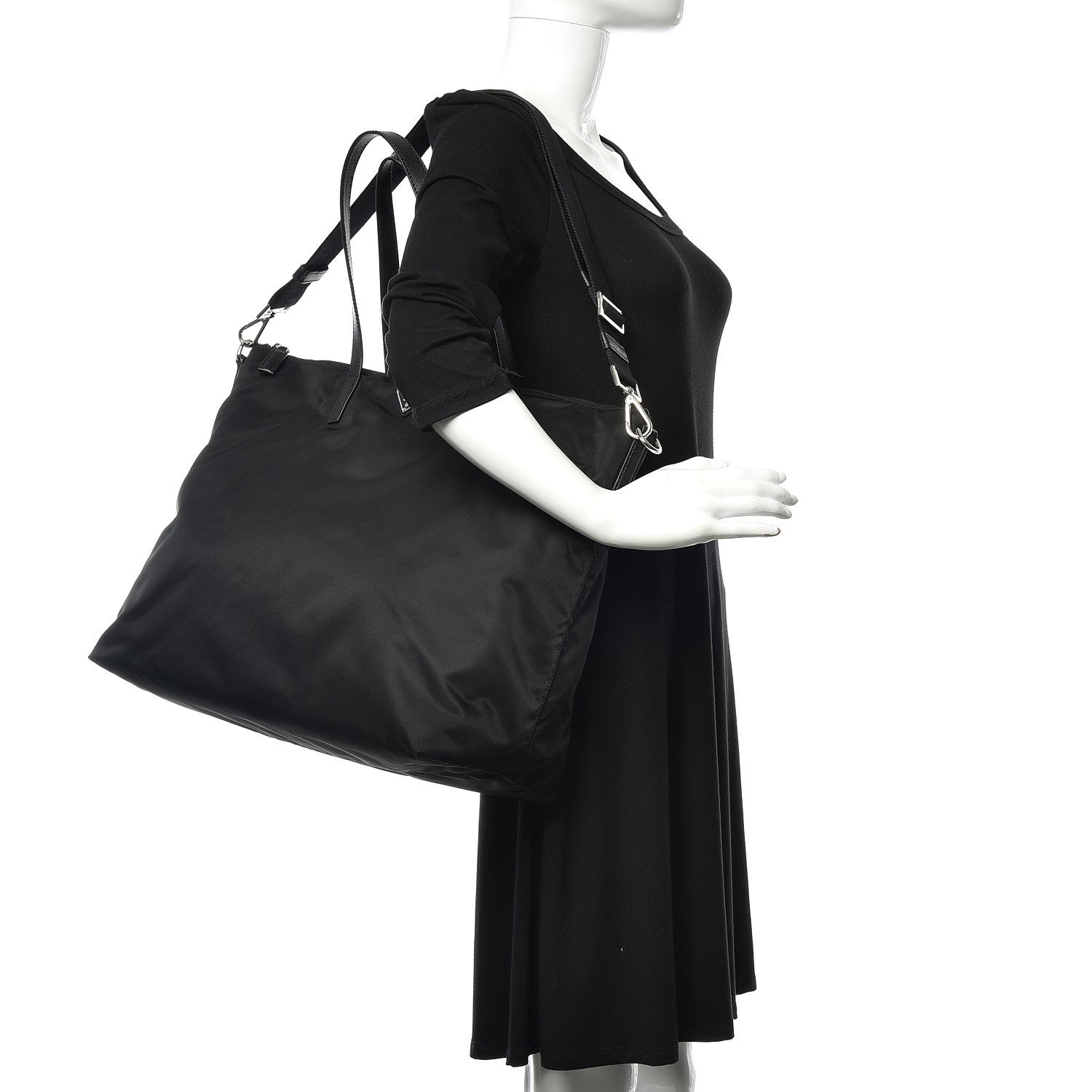 Prada Tessuto Nylon Vela Shopping Tote Black 2 of 9