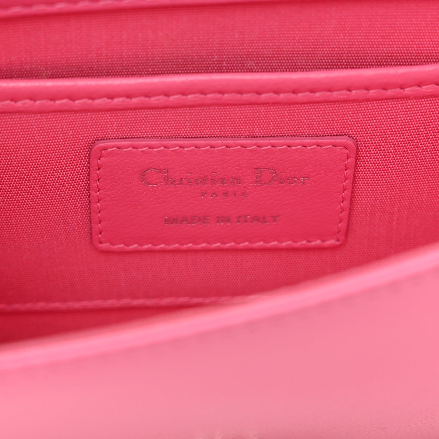 Lambskin Cannage Lady Dior Convertible Clutch Fuchsia