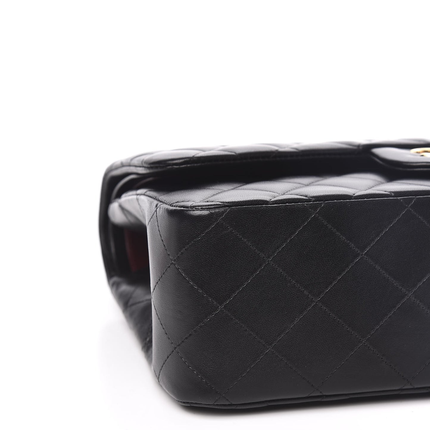 Lambskin Quilted Jumbo Double Flap Black