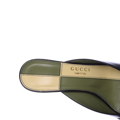 Gucci Malaga Kid Half Moon GG Square Toe Slide Sandals 36 Black 7 of 10