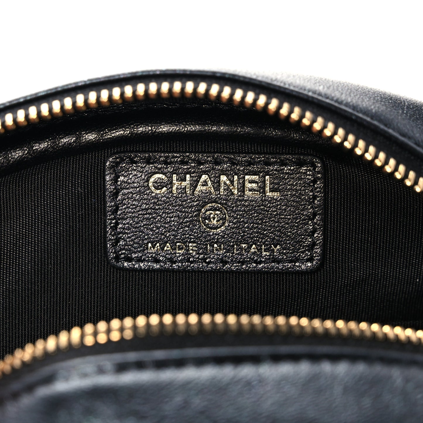 Iridescent Lambskin Quilted Pouch Black