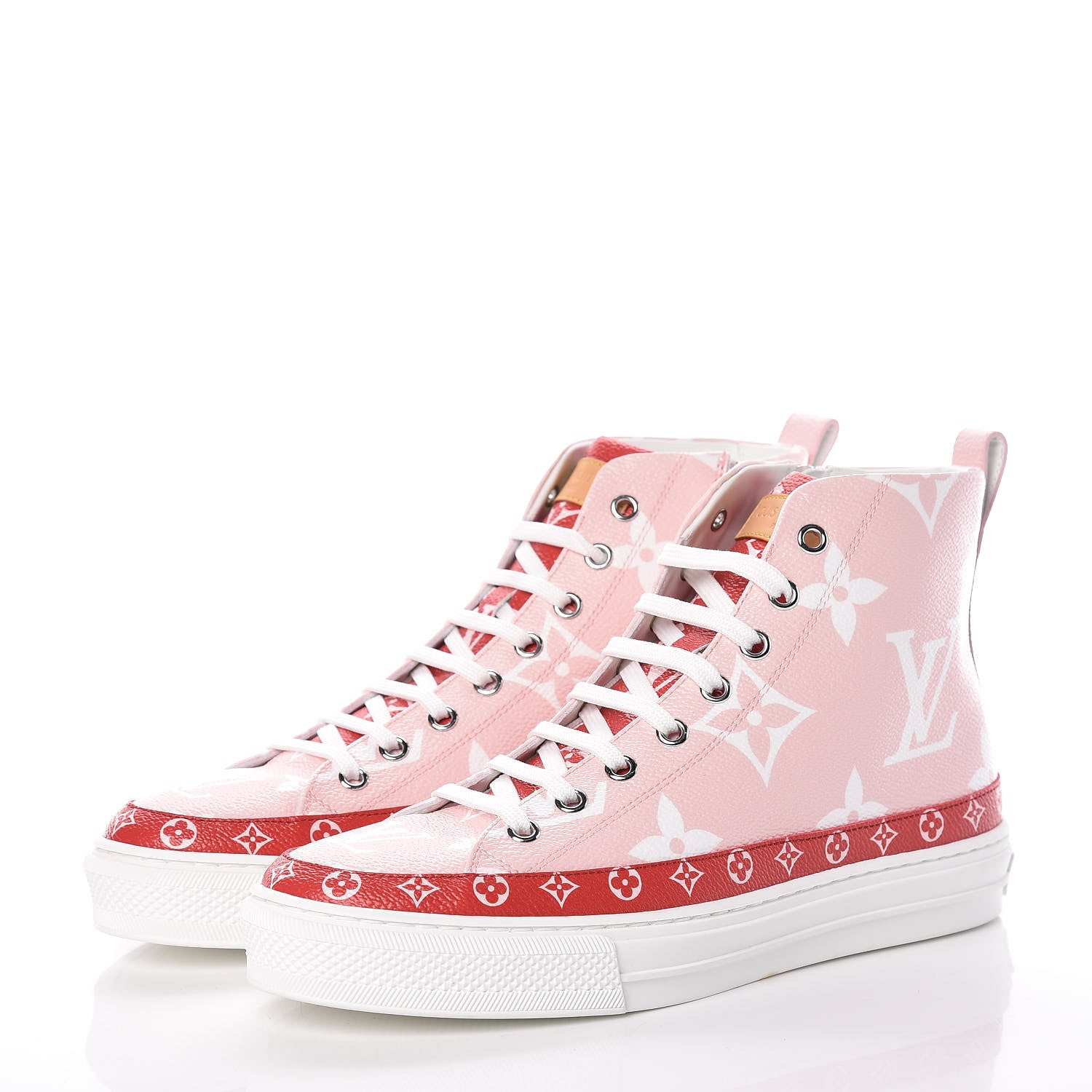 Louis Vuitton Monogram Giant Stellar Sneaker Boots 37.5 Rose Rouge 3 of 11