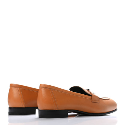 Hermes Goatskin Womens Paris Loafers 35 Gold 4 of 8