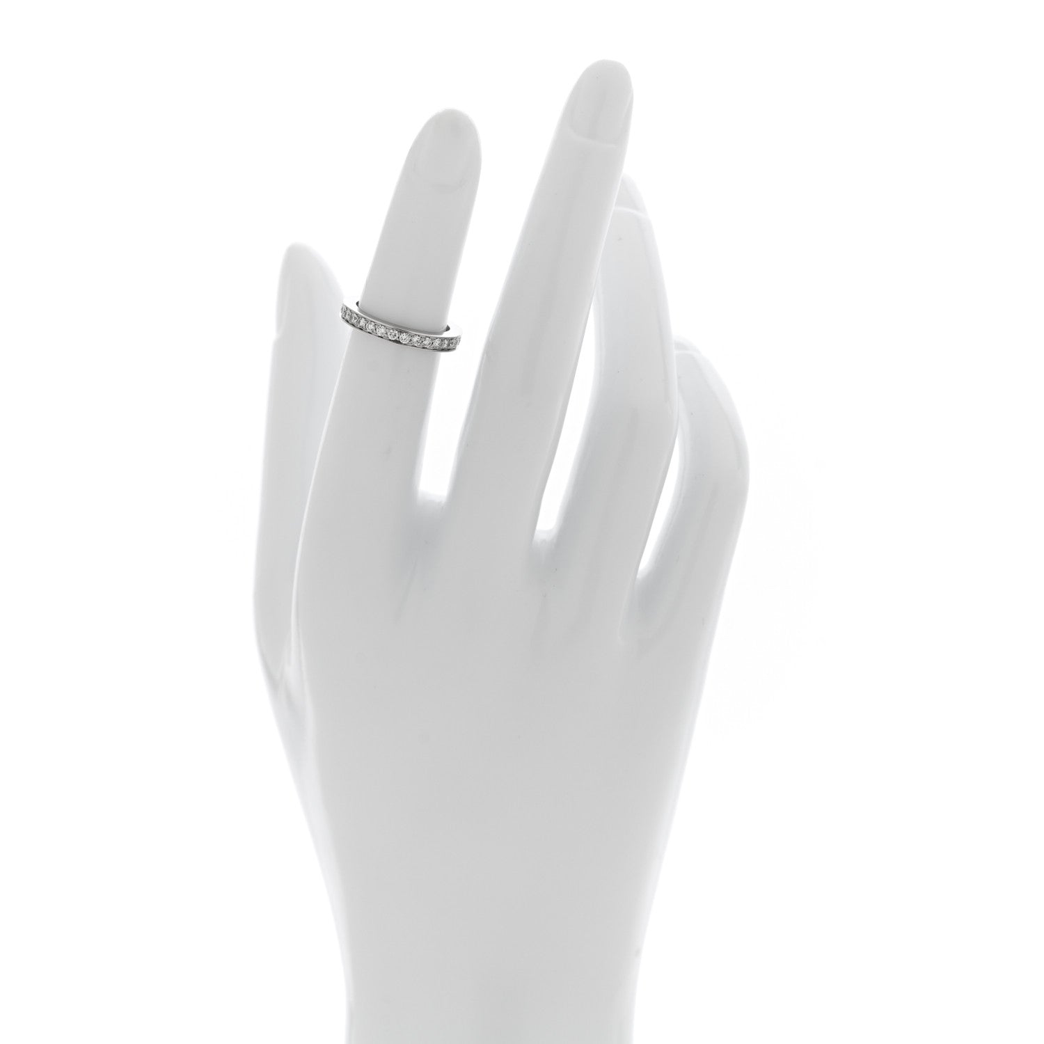Cartier Platinum Diamond .34ctw Ballerine Eternity Band Ring 46 3.75 2 of 5