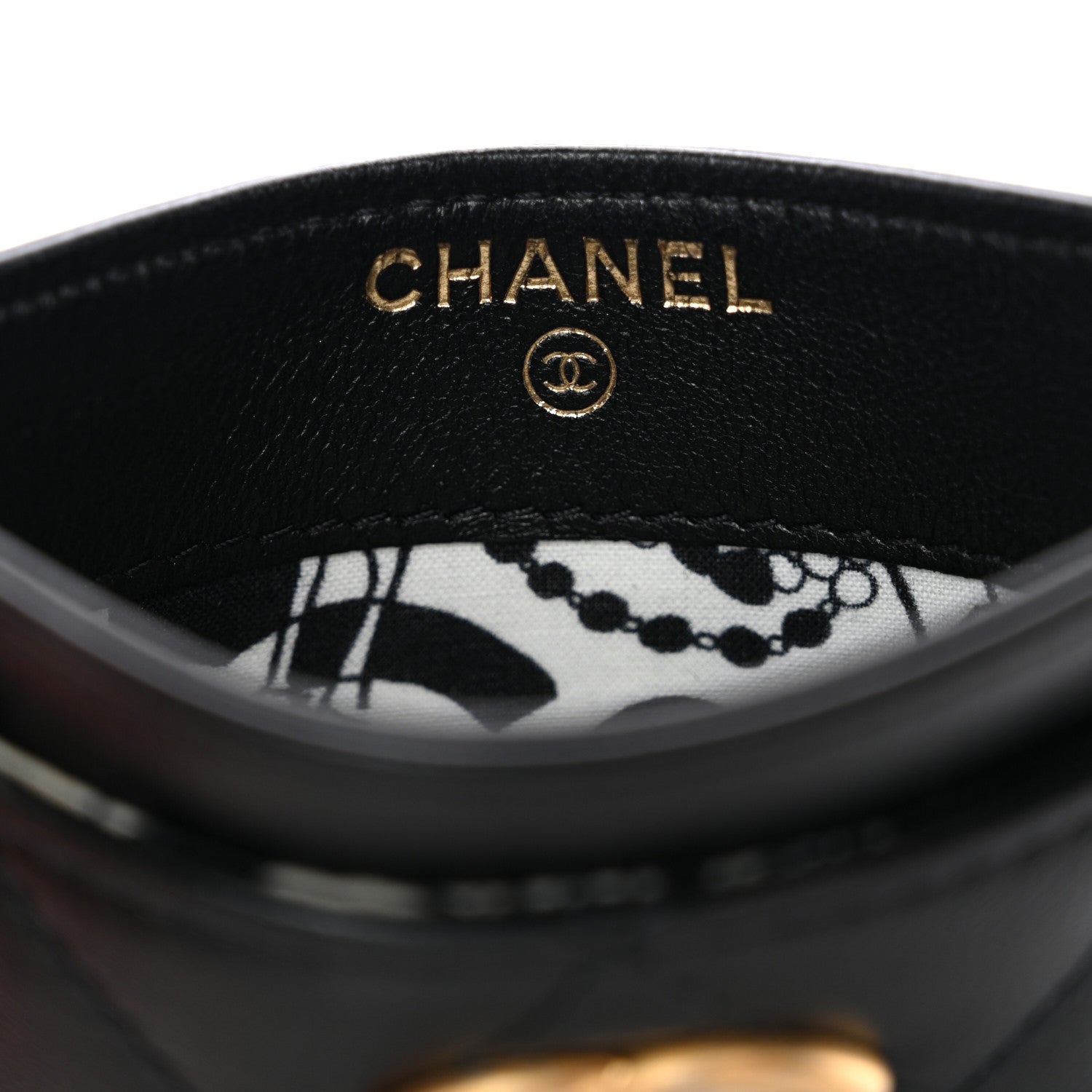 Chanel Caviar Quilted Textured CC Card Holder Black 6 of 9