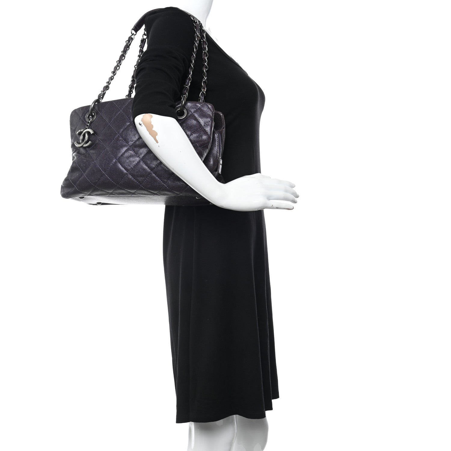 Chanel Iridescent Caviar Quilted Chic Shopping Tote Purple 2 of 11