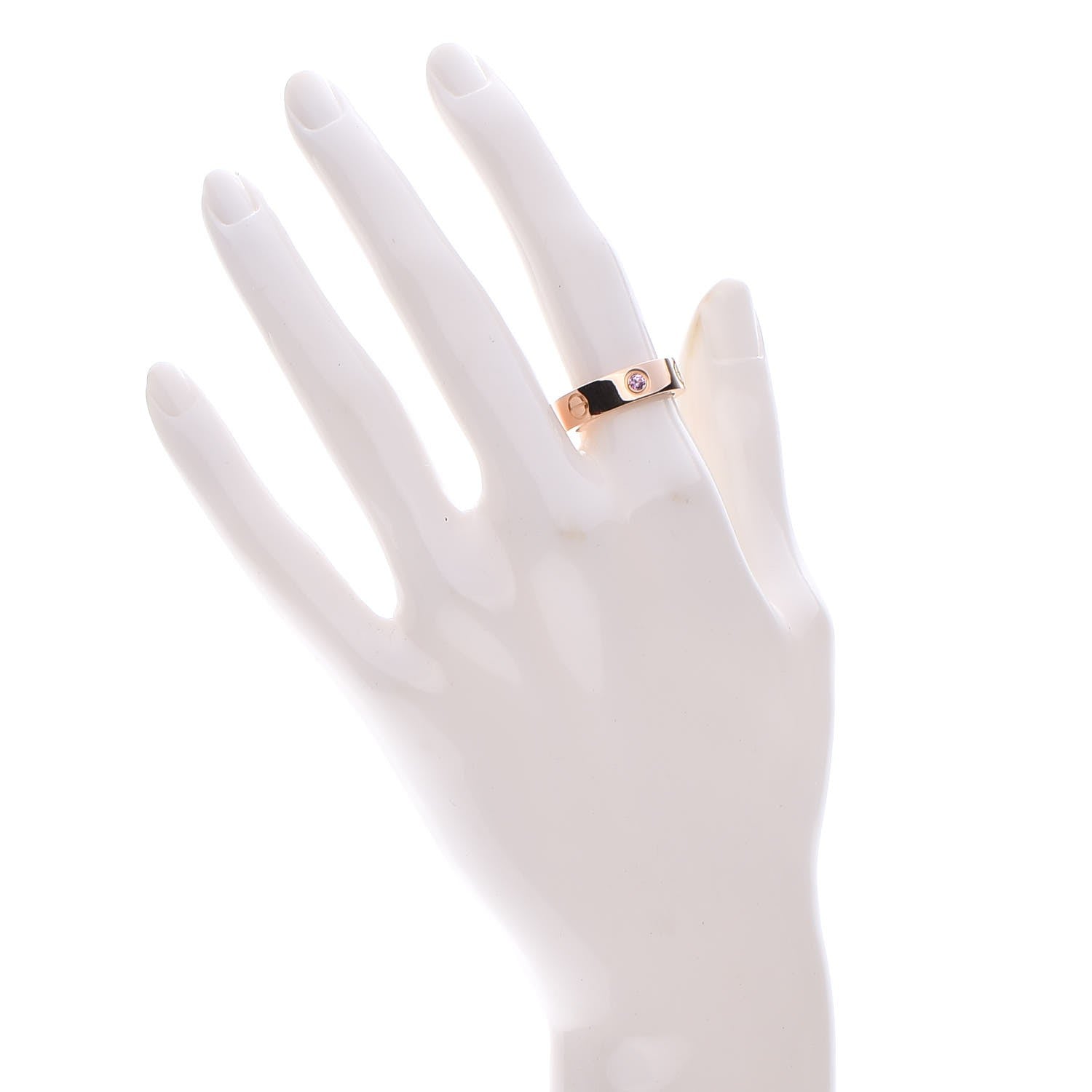 Cartier 18K Pink Gold Pink Sapphire 5.5mm LOVE Ring 52 6 2 of 6