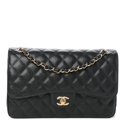 Chanel Caviar Quilted Jumbo Double Flap Black 1 of 10