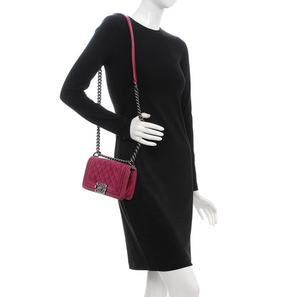 Chanel Velvet Quilted Small Boy Flap Fuchsia 2 of 11