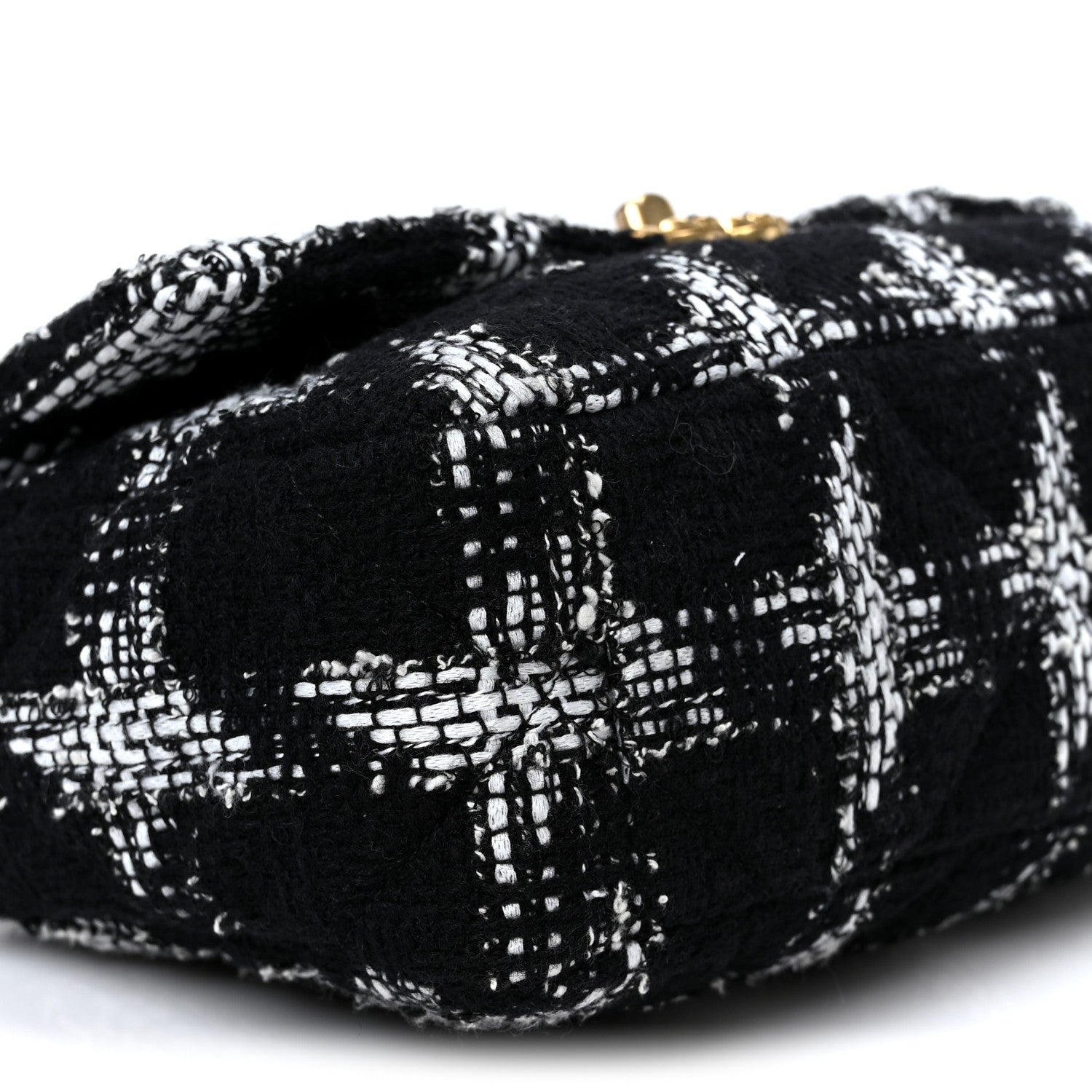 Chanel Tweed Quilted Medium Chanel 19 Flap Black White 9 of 10