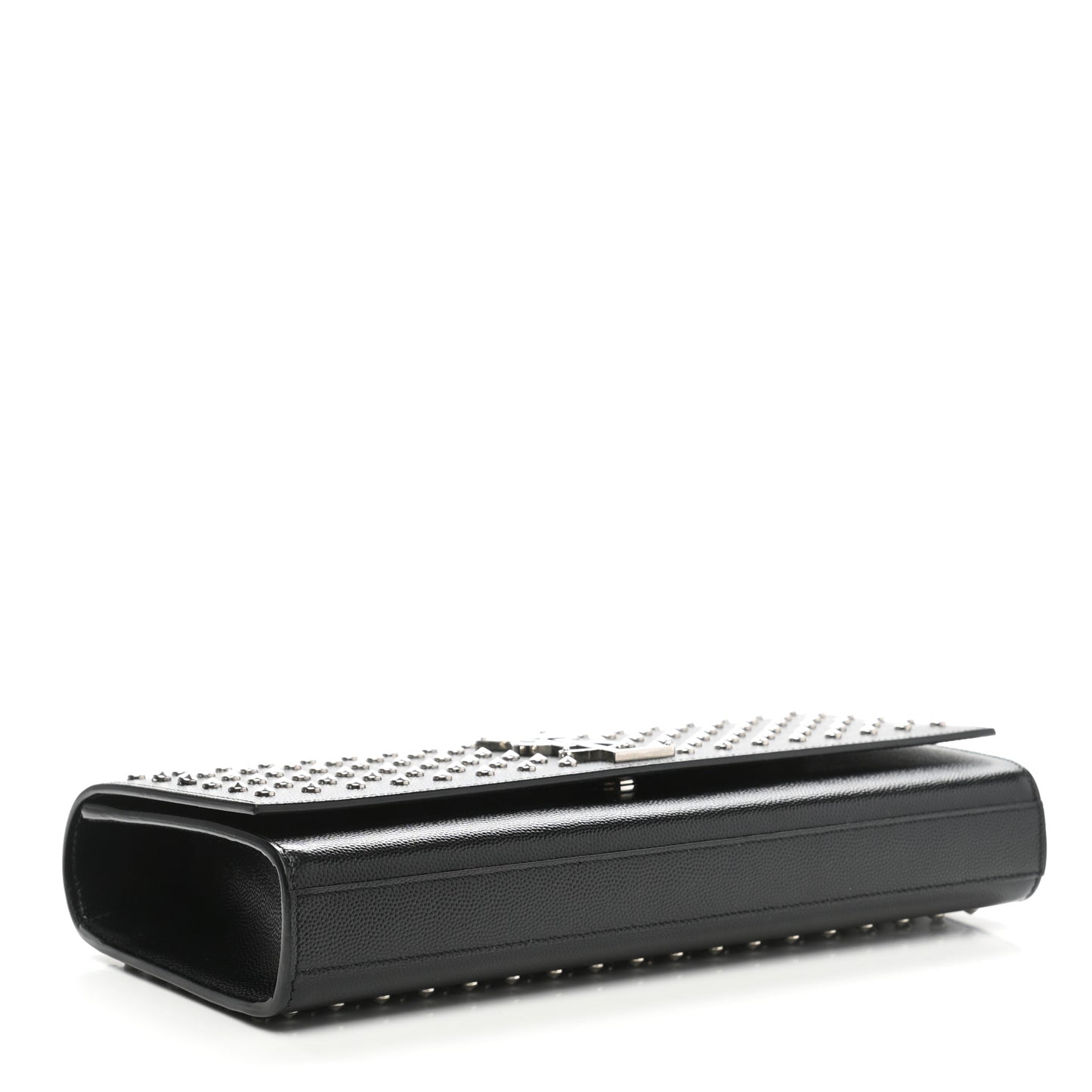 Grain De Poudre Classic Monogram Studded Clutch Black