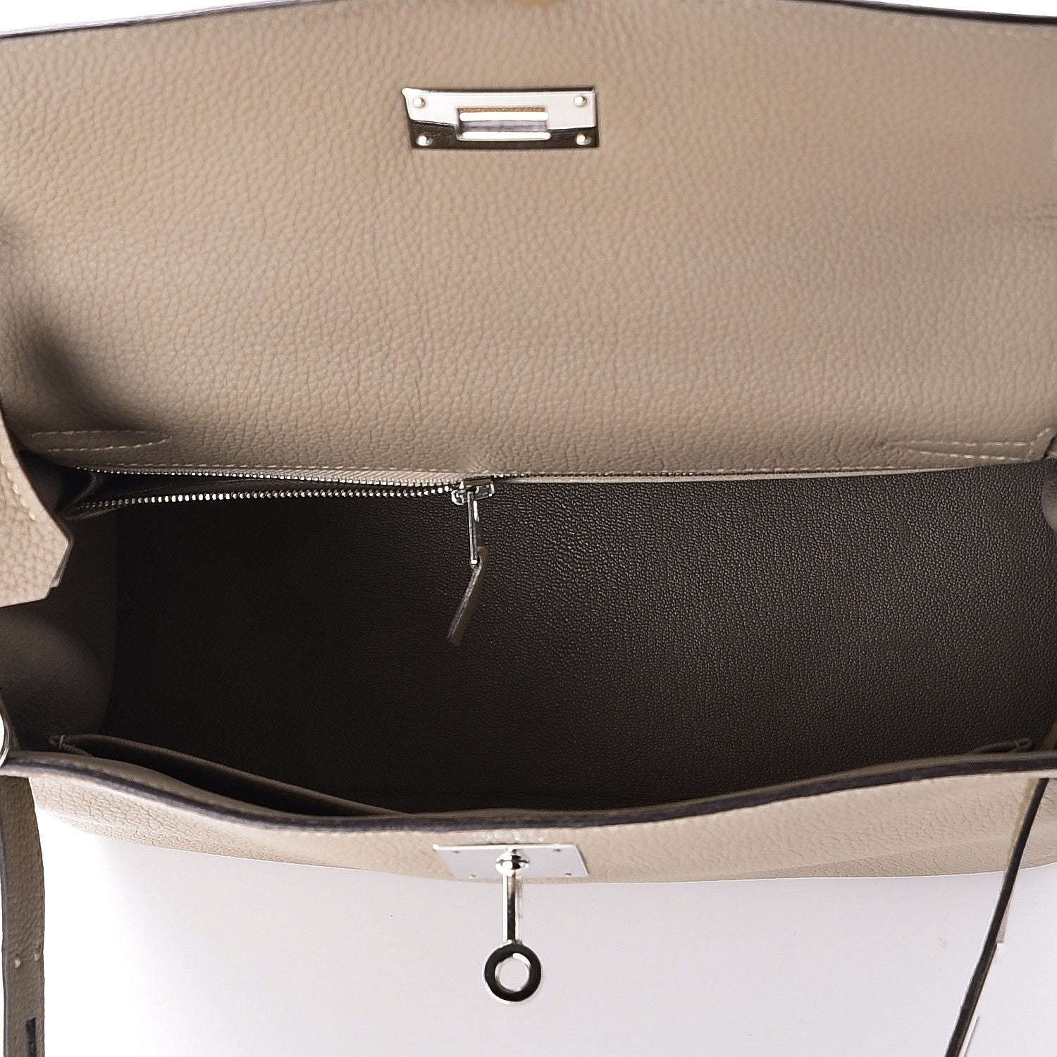 Hermes Taurillon Clemence Kelly Retourne 28 Gris Tourterelle 7 of 27