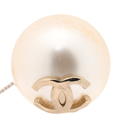 Chanel Pearl CC Chain Drop Earrings Gold 4 of 4