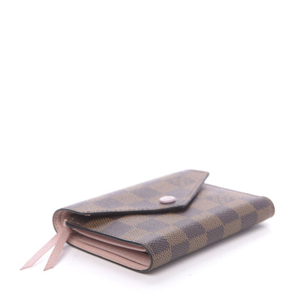 Louis Vuitton Damier Ebene Victorine Wallet Rose Ballerine 4 of 12