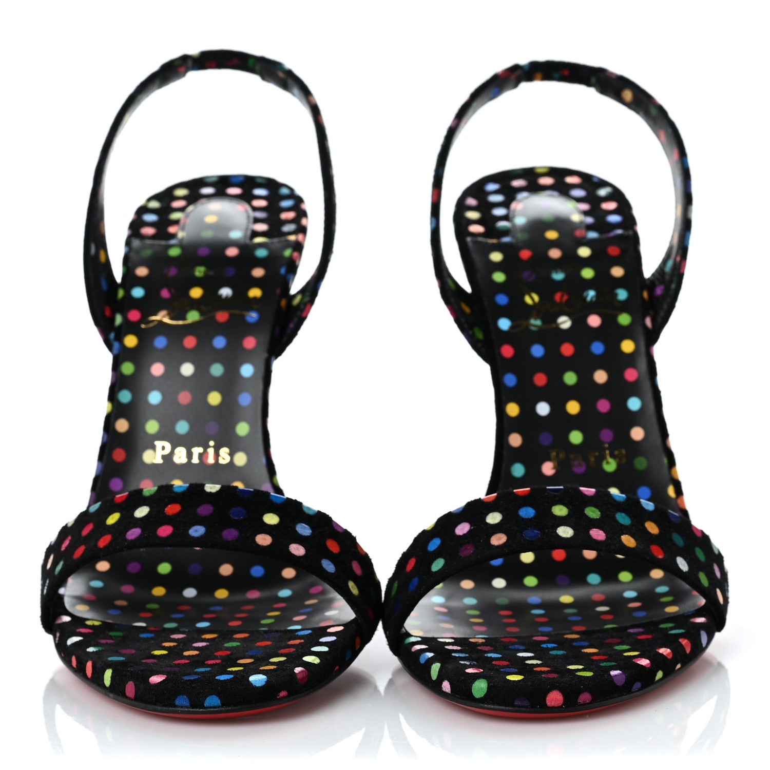 Christian Louboutin Suede O Marylin Sandals Heels 37 Black Multicolor 2 of 7