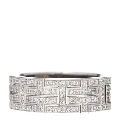 Hermes 18K White Gold Diamond Pave Kilim Ring 56 7.25 3 of 5