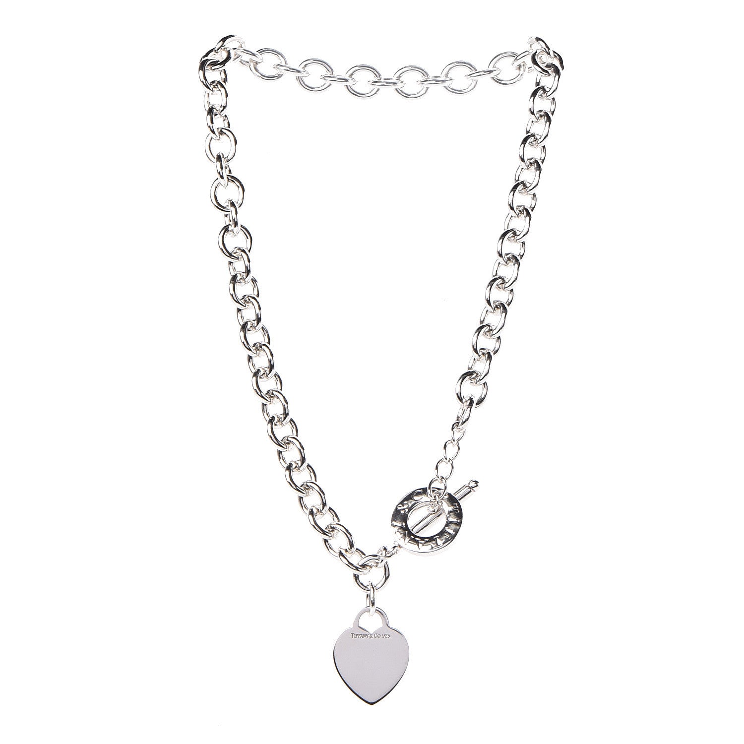 Tiffany Sterling Silver Heart Tag Toggle Necklace 3 of 6