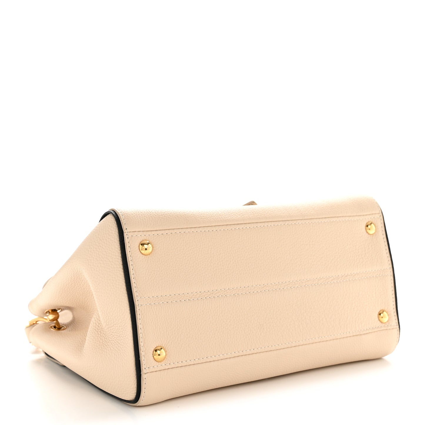 Grained Calfskin Monogram Double V Creme