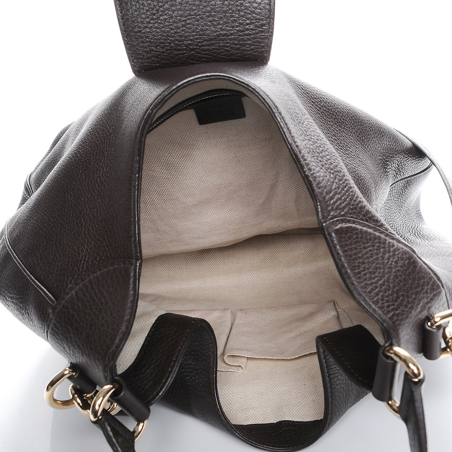 Calfskin Web Medium Dressage Hobo Coffee Brown