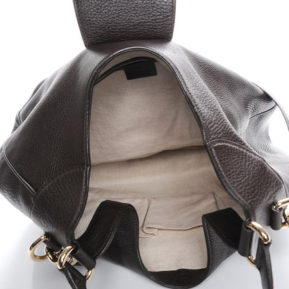 Gucci Calfskin Web Medium Dressage Hobo Coffee Brown 6 of 8